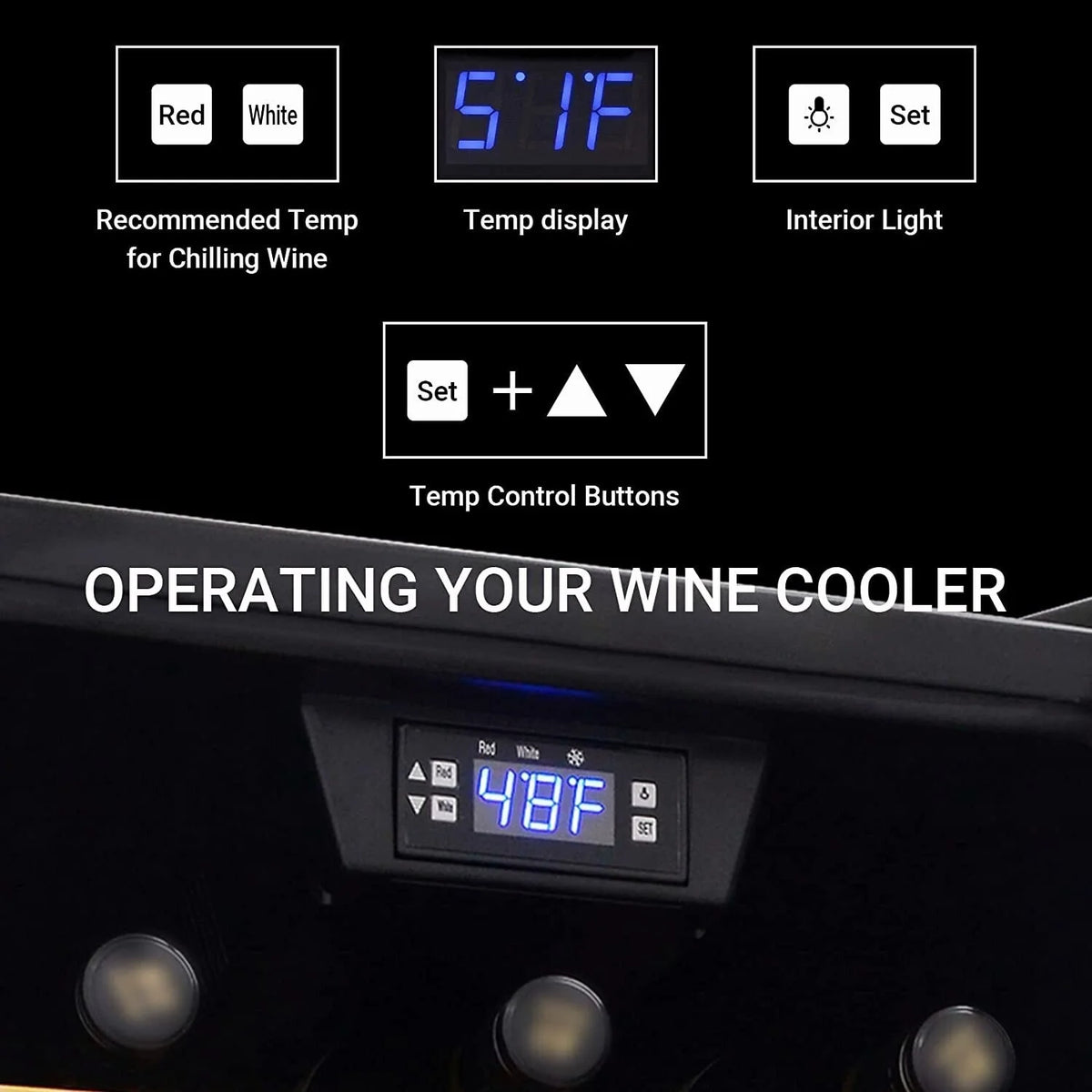 31 Bottle Wine Fridge with Digital Temperature Control Z75129