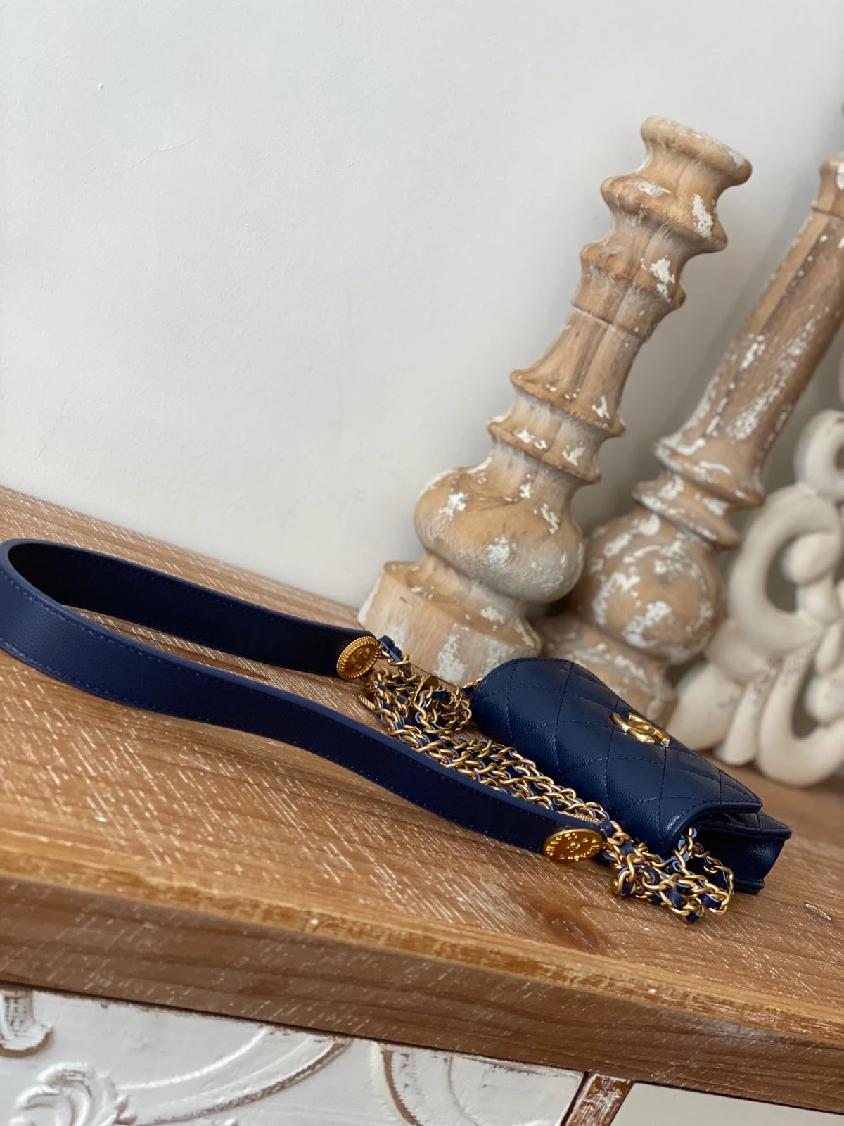 Blue Clutch With Chain Y7988