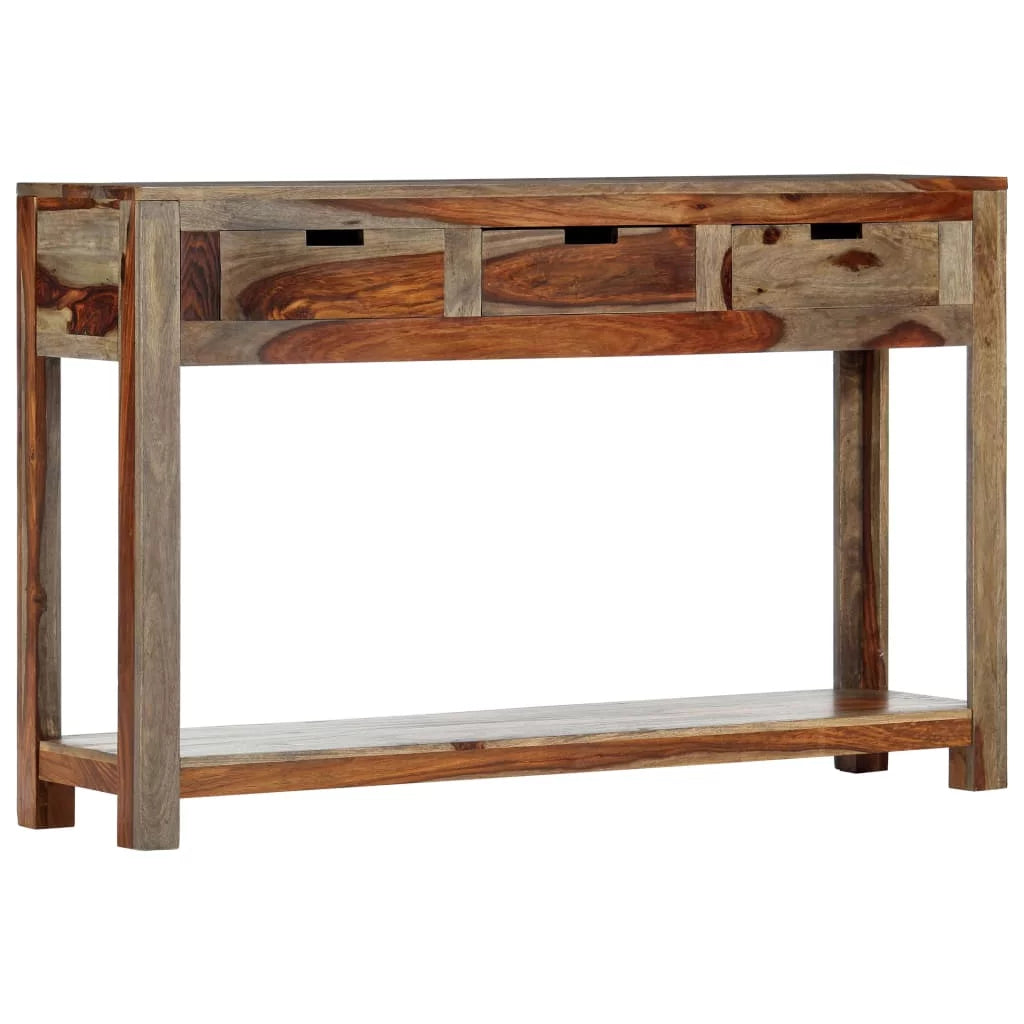 White 3 Drawer Sheesham Wood Console Table Y521