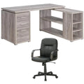 2 Piece L-Shaped Desk and Adjustable Office Chair I294681