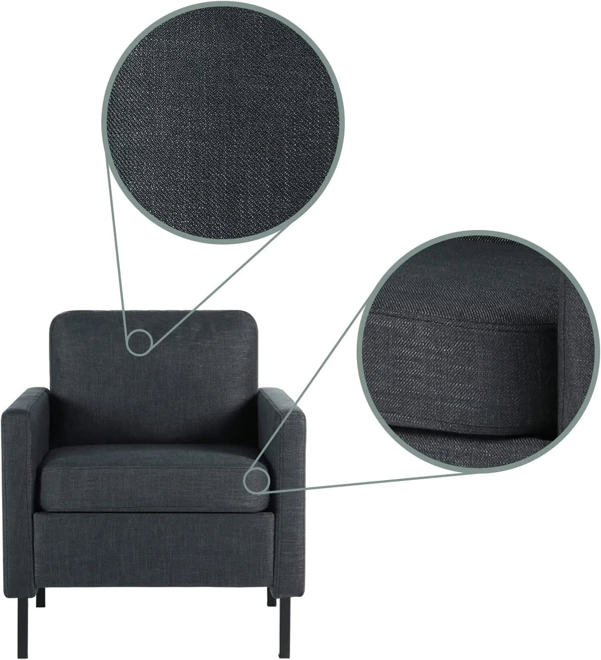 Dark Gray Upholstered Accent Chair E89599