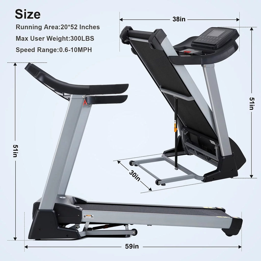 Folding Treadmill with 15% Electric Incline X9123