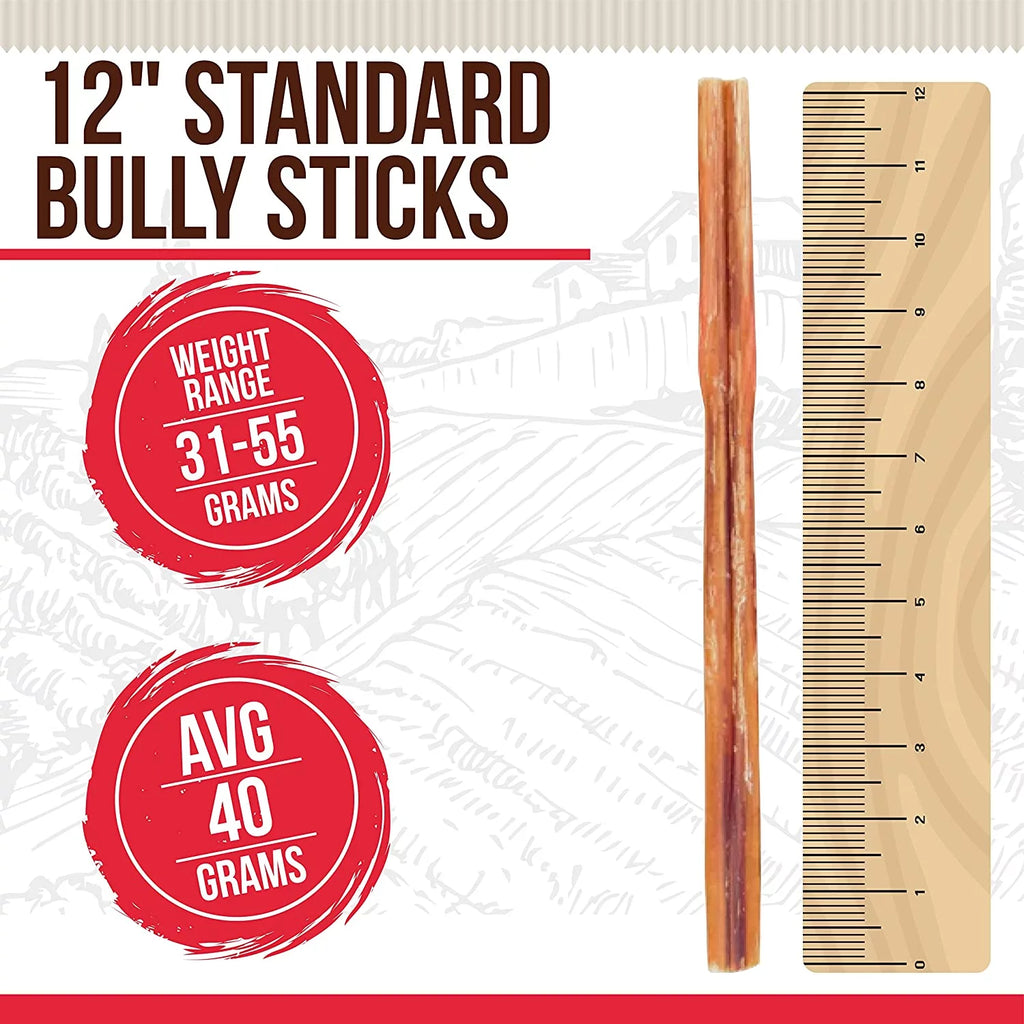 12 Inch 6 Count All Natural Grain Free Rawhide Free Beef Dog Chews D641