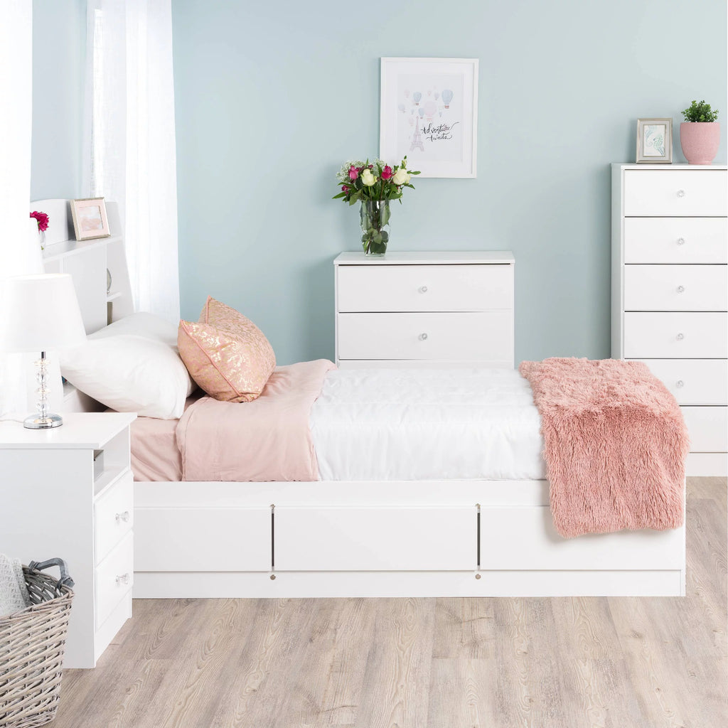6 Drawer Tall Chest Crystal White V151