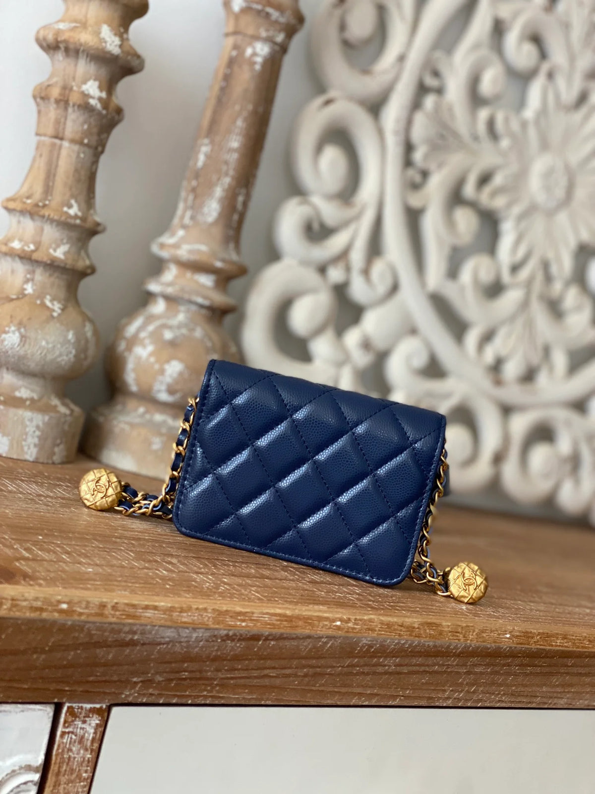 Blue Clutch With Chain Y7988
