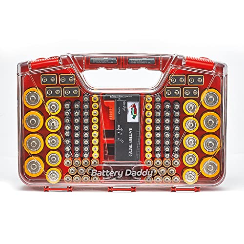 Battery Organizer Storage Case with Tester T724486