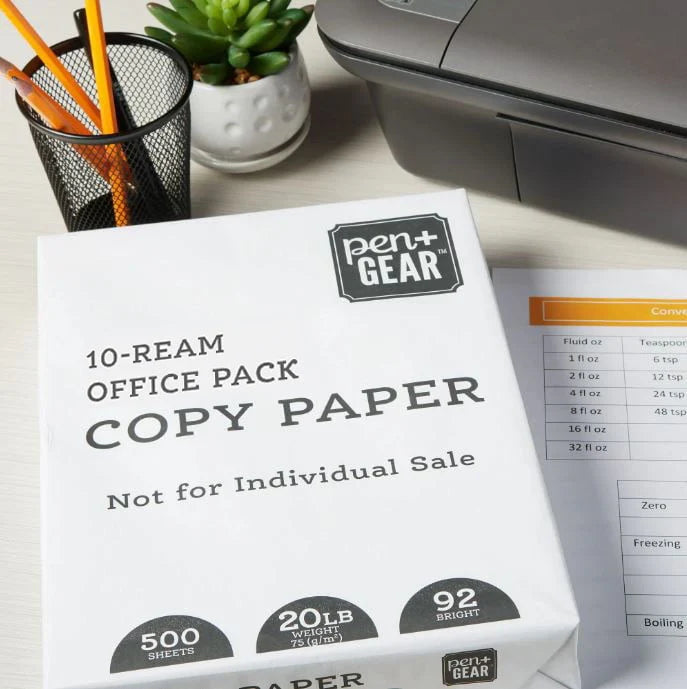 Copy Paper, 8.5 x 11, 92 Bright White, 20 lb., 10 Ream Case (5,000 Sheets) R643