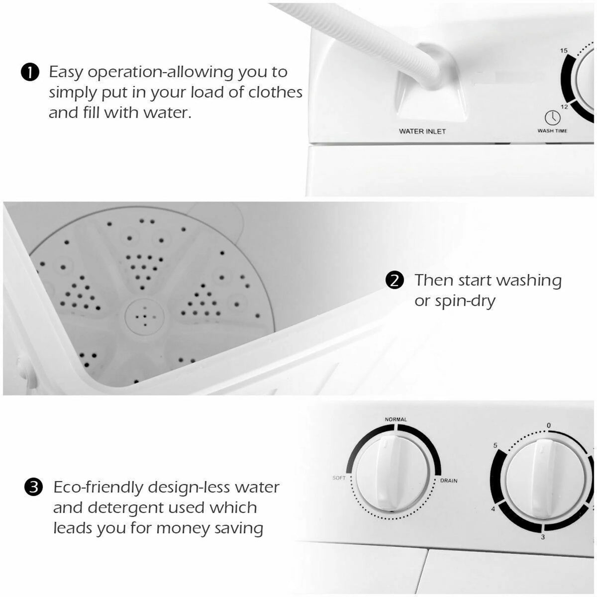 Compact Portable Twin Tub Washing Machine U41038