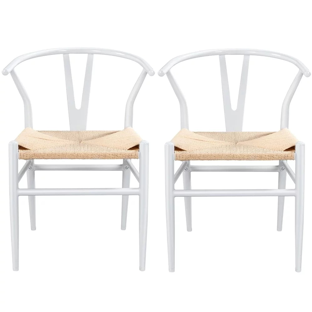 White Dining Chair with Metal Frame R988633