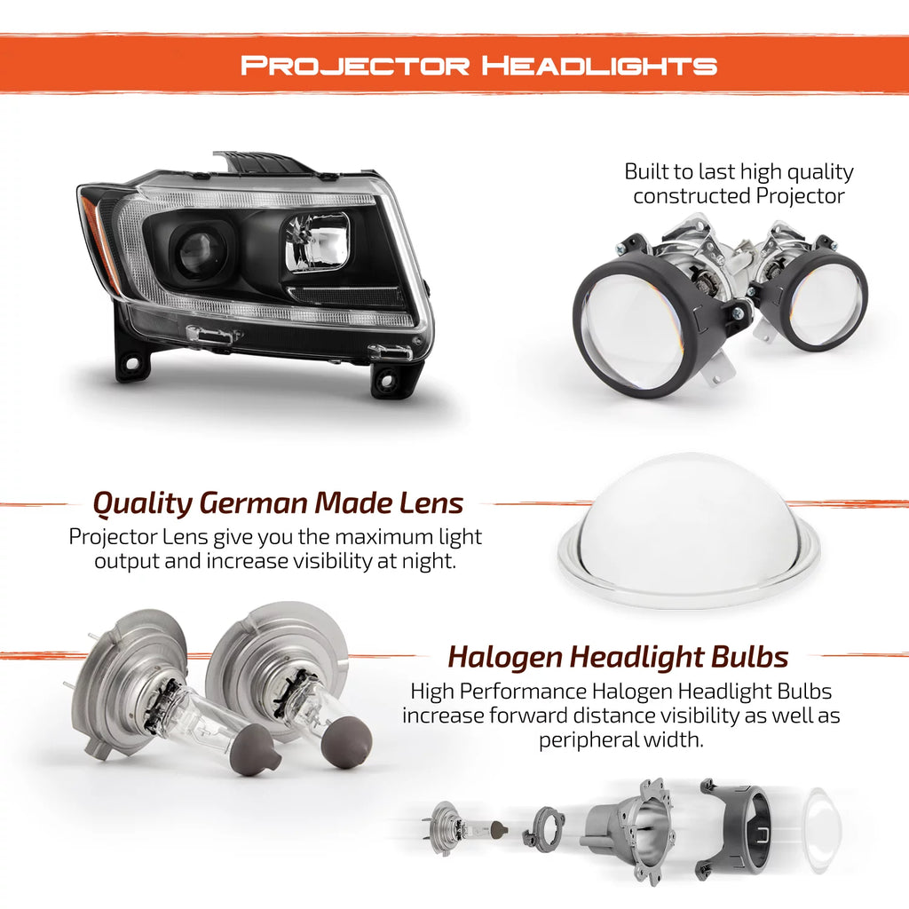 Black Projector Headlights Pair U133