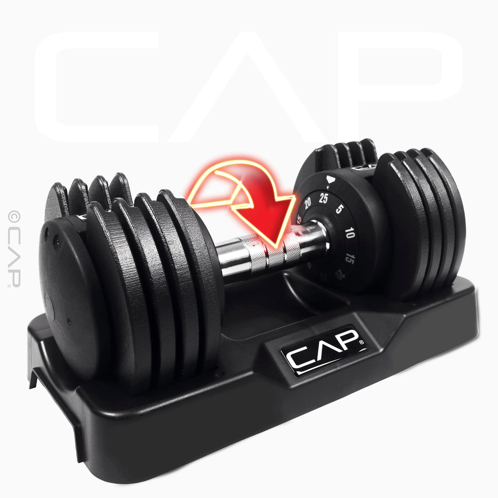 25 lb Adjustable Dumbbell Set, Pair, Black Q26581