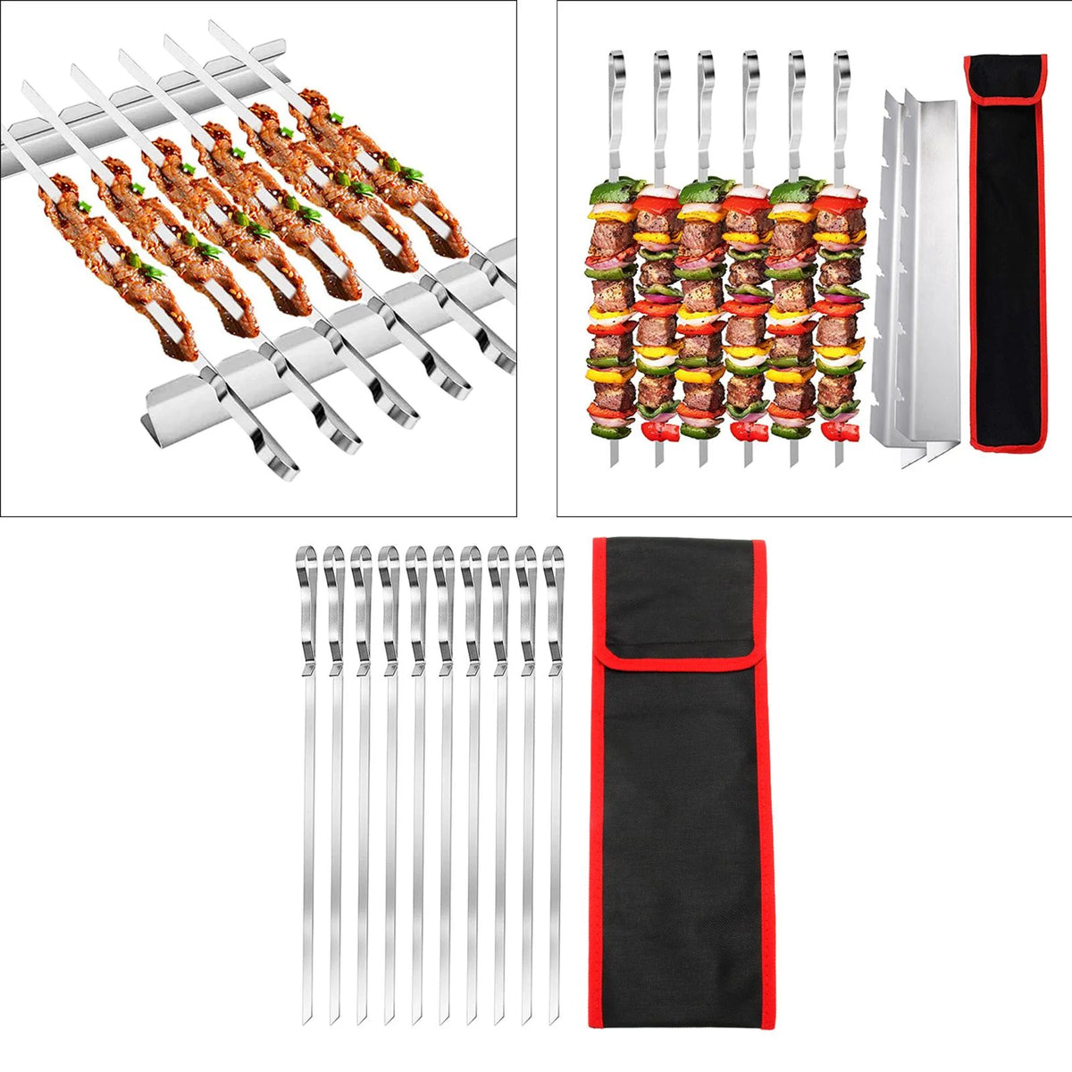 10 Piece Barbecue Skewers with Cloth Bag S725