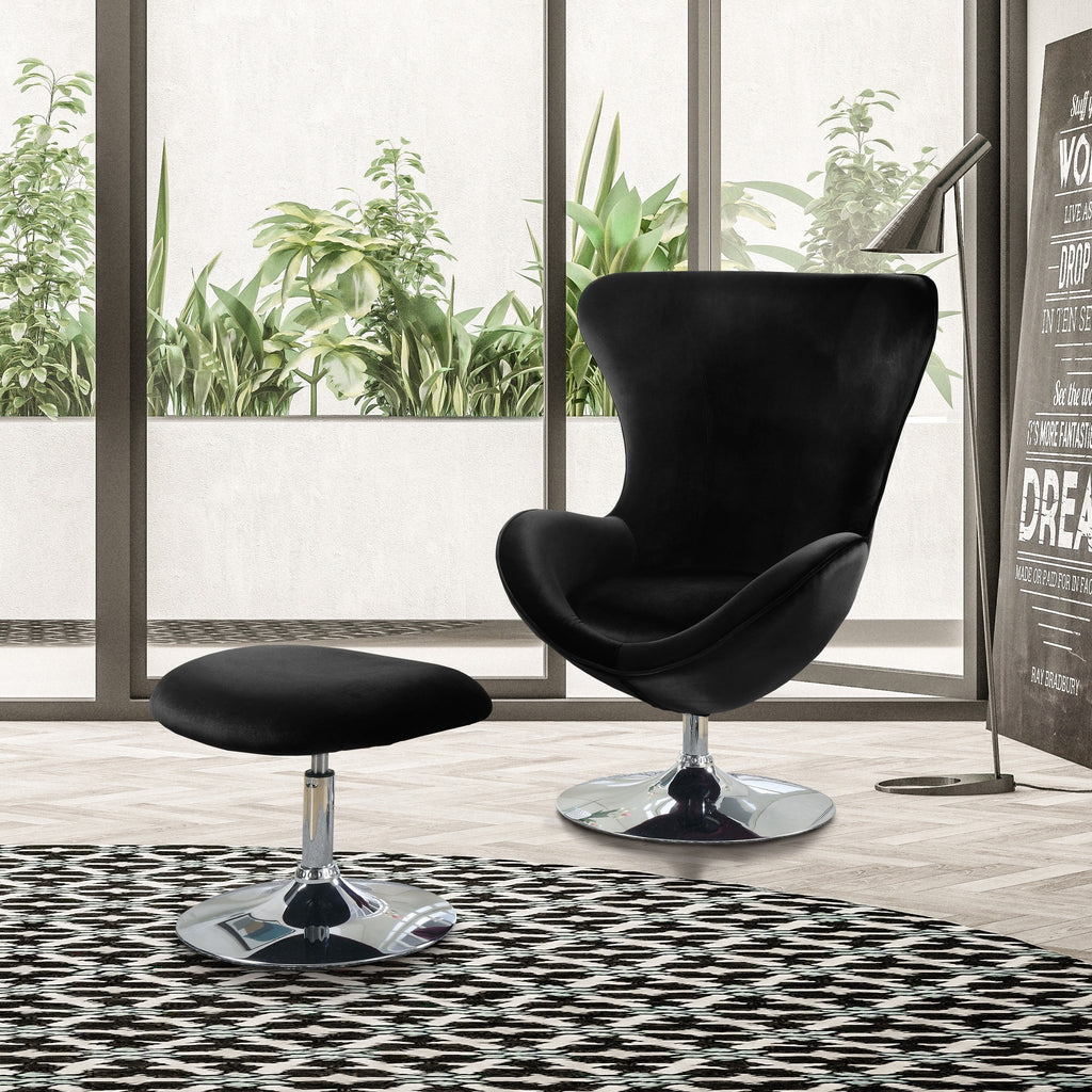 Modern Fabric 2-piece Accent Chair and Ottoman Set R58168