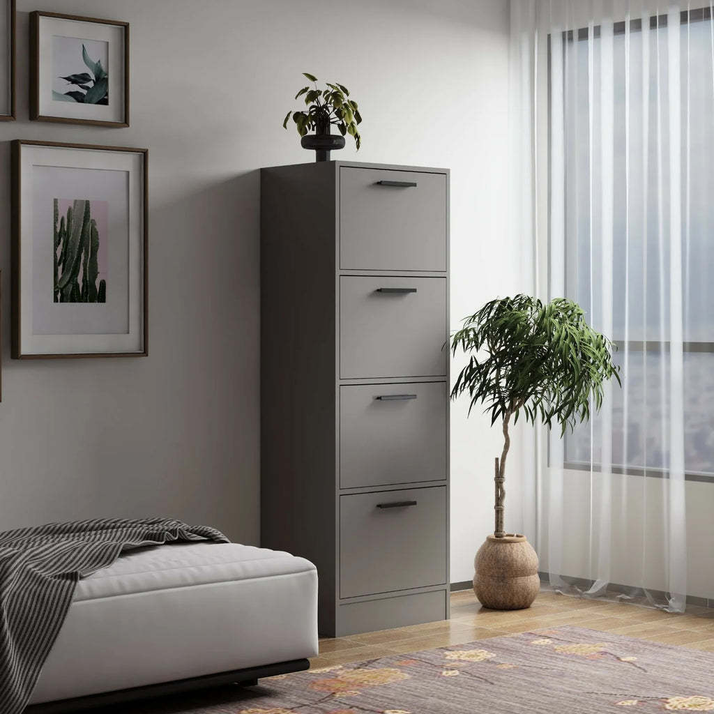 4 Drawer Wood Lateral Filing Cabinet with Lock A2891