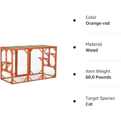 Wooden Weatherproof Outdoor Cat Enclosure J5160