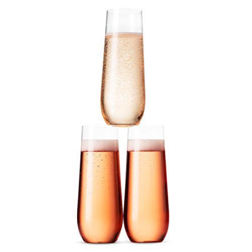 48 Pack 9 Oz Clear Stemless Plastic Champagne Flutes Z834