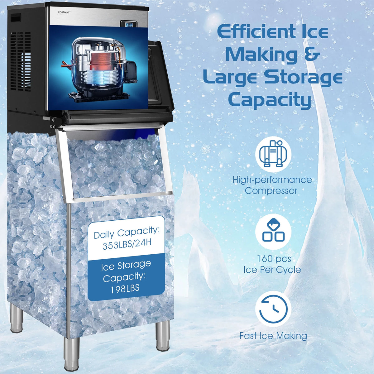 Commercial Ice Maker with Storage Bin O395