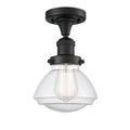 1 Light Semi-Flush Mount Matte Black M9209