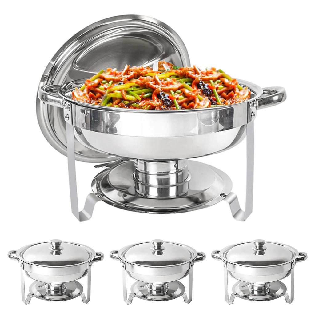 5Qt 4-Pack Stainless Steel Chafing Dish Buffet Set L588