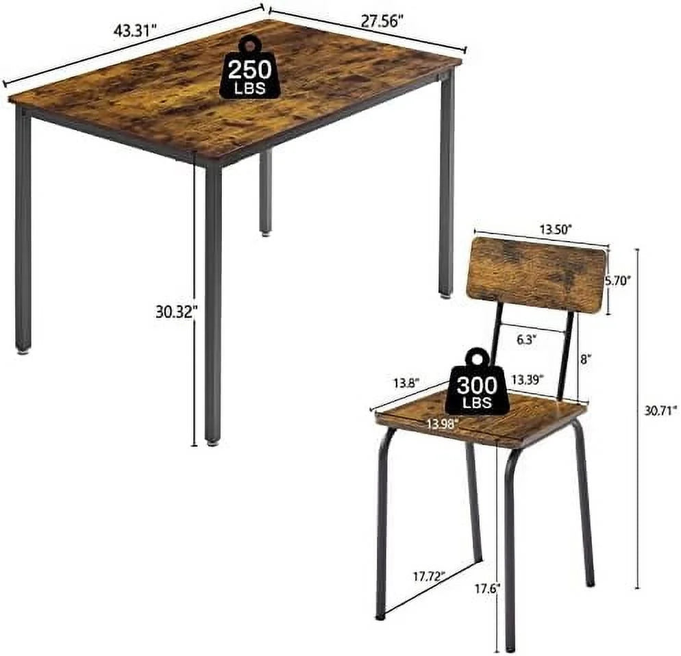 3 Piece Metal and Wood Table and Stools Set X910405