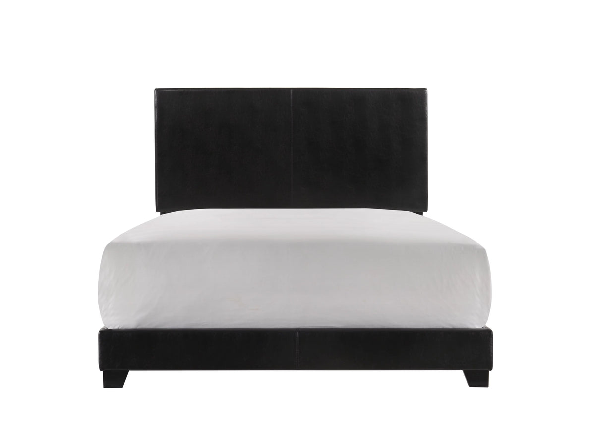 Black Faux Leather Full Bed T2145
