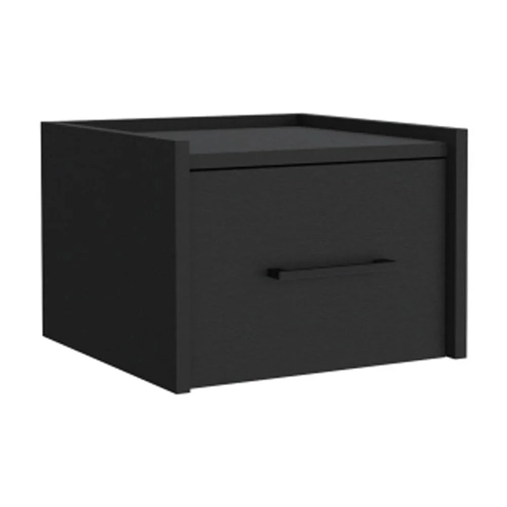 Black Floating Nightstand with Drawer Y932627