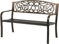 50" Metal Patio Garden Bench with Armrests K303214