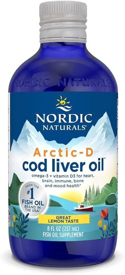 Cod Liver Oil 8 oz 1060 mg Omega-3s 1000 IU Vitamin D3 R812744