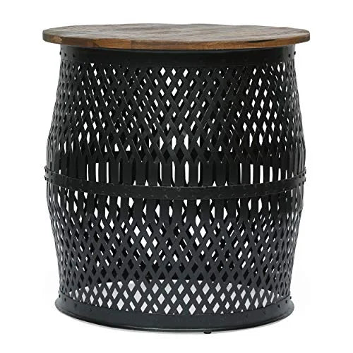 Black Natural Side Table S3243