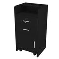 Black Wood Rolling Salon Cabinet Cart B1978
