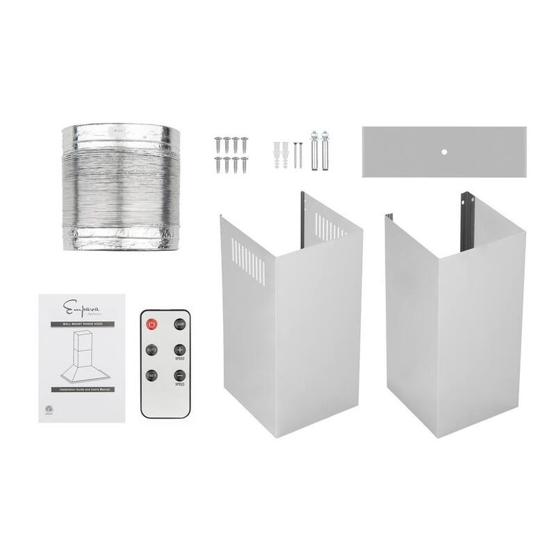 36 in. 380 CFM Ducted Wall Mount Range Hood with Light in Stainless Steel X27086