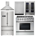 36 Gas Range, Range Hood, Refrigerator, Dishwasher & Wine Cooler I42828