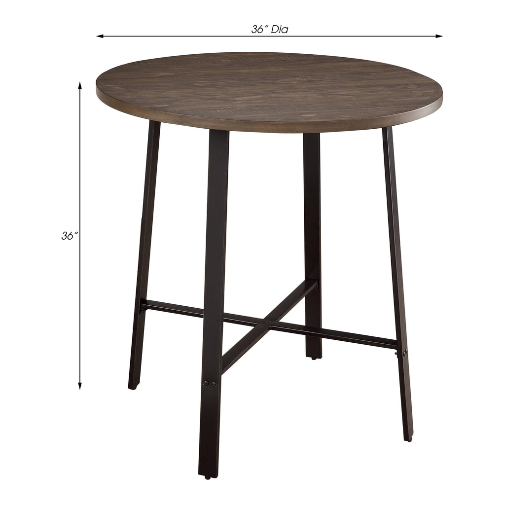 Brown Round 4-Seater Counter Height Table B6612