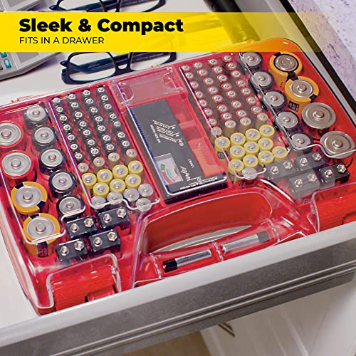 Battery Organizer Storage Case with Tester T724486