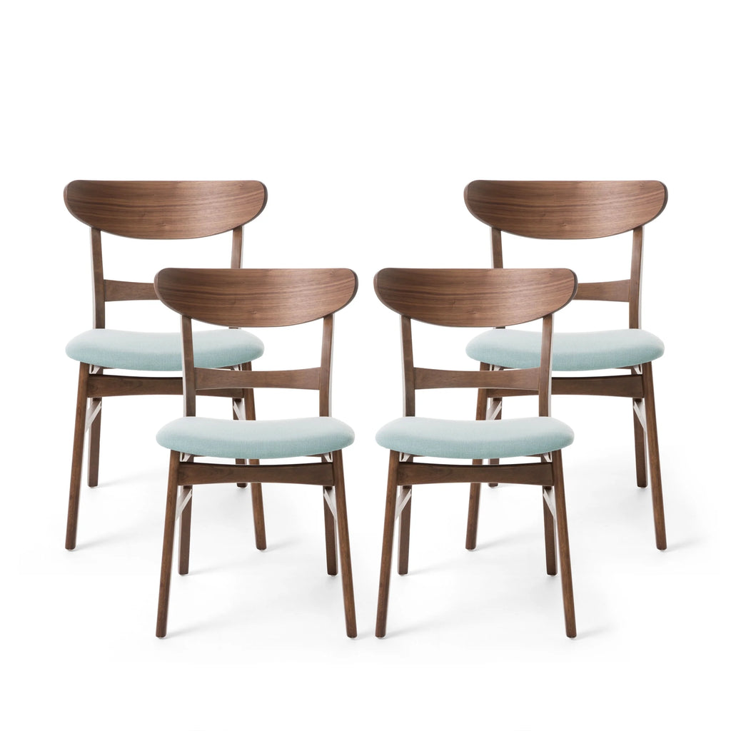 Set of 4 Light Beige Fabric Dining Chairs R482588
