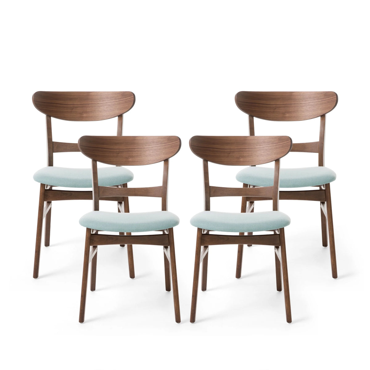 Set of 4 Light Beige Fabric Dining Chairs R482588