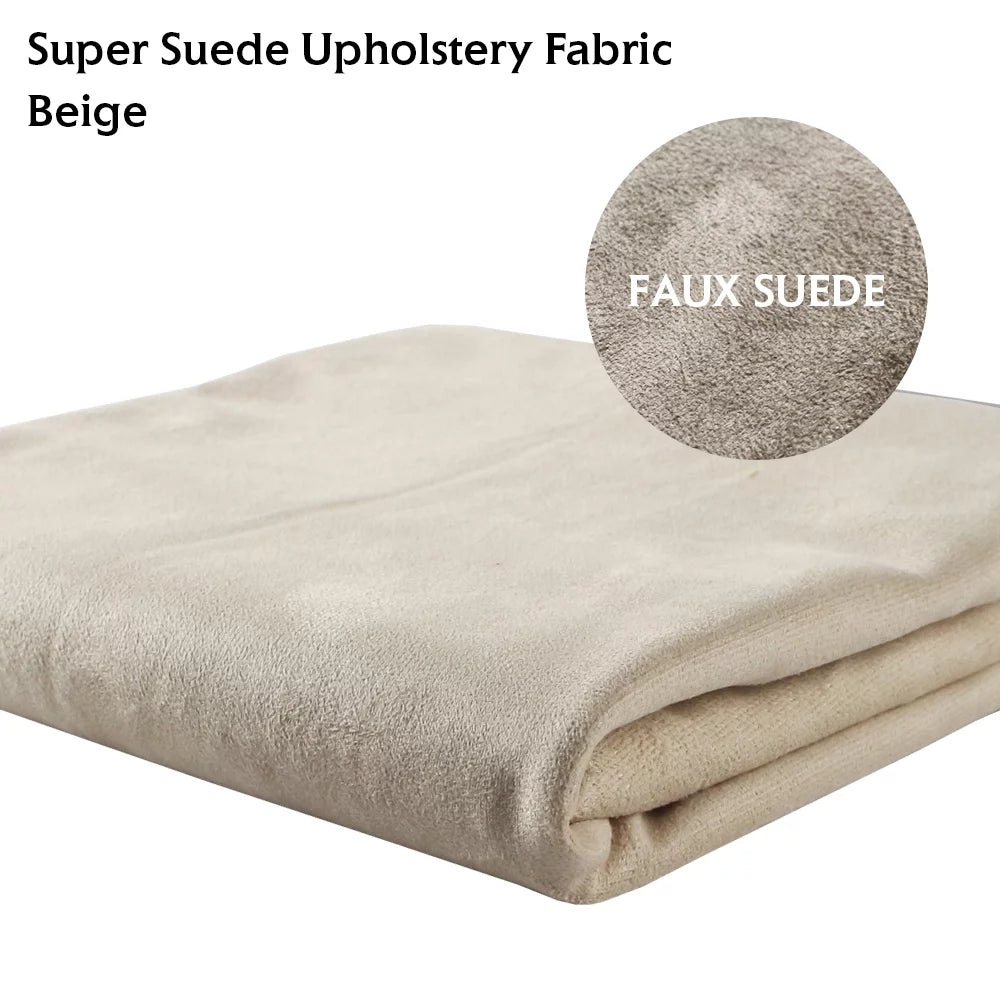 Beige Faux Suede Upholstery Fabric 60" Width U969