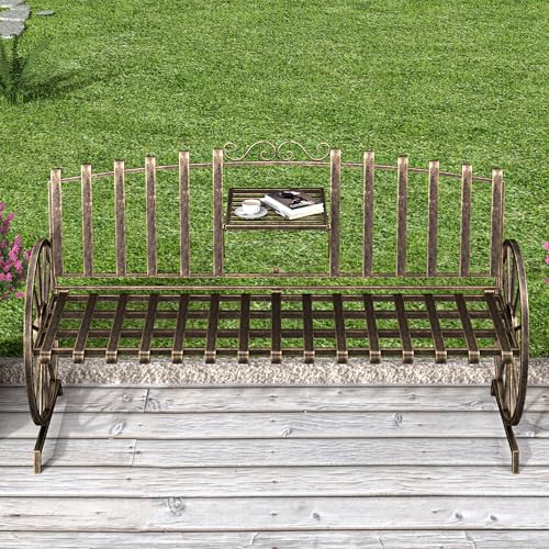 Outdoor Garden Bench with Built-in Table P6749