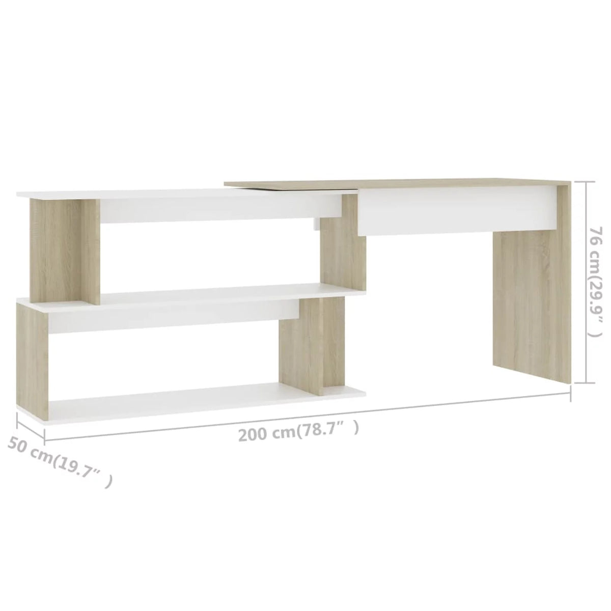White and Sonoma Oak Corner Desk Z86531