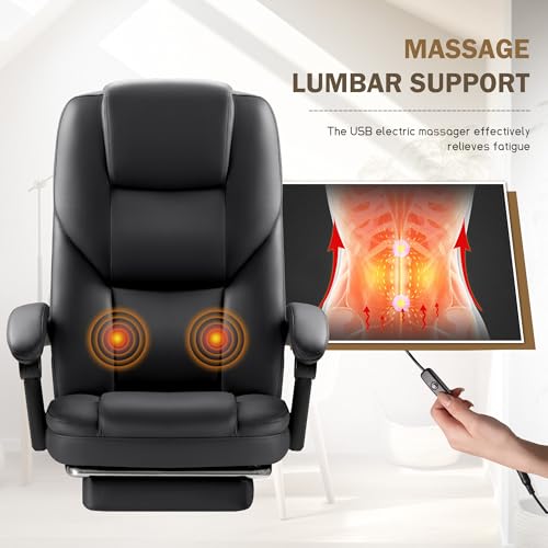 Brown Leather Ergonomic High Back Office Chair with Footrest S15102