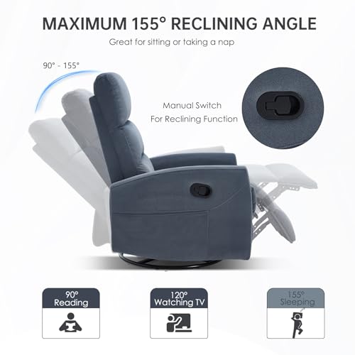 Beige Vibration Massage Swivel Rocker Recliner Chair R863630