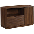 Mahogany Engineered Wood Storage Credenza P8778