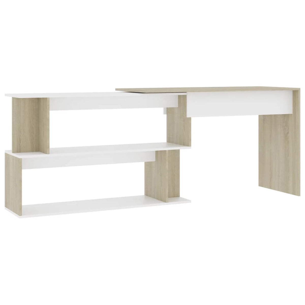 White and Sonoma Oak Corner Desk Z86531