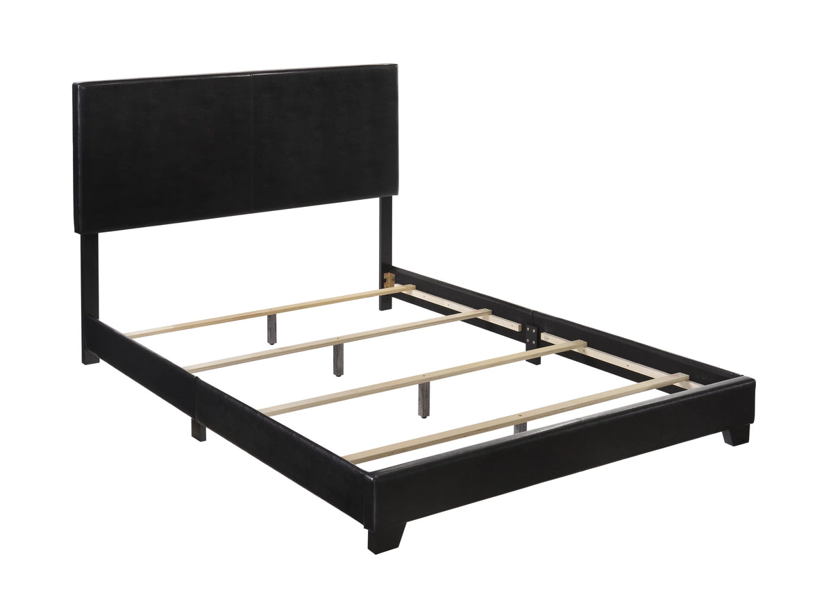 Black Faux Leather Full Bed T2145