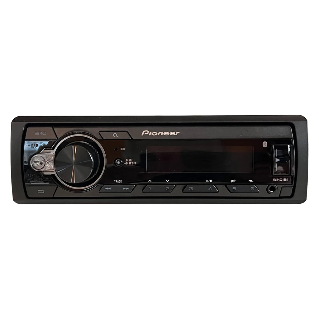 Single DIN Bluetooth USB AUX AM/FM Radio Receiver, 2x 6.5 120W Marine Speakers, Stereo Install Kit, Speaker Adapters P20997