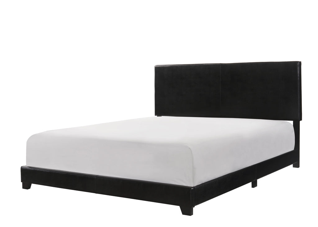 Black Faux Leather Full Bed T2145