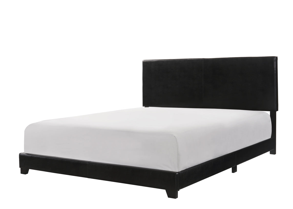 Black Faux Leather Full Bed T2145