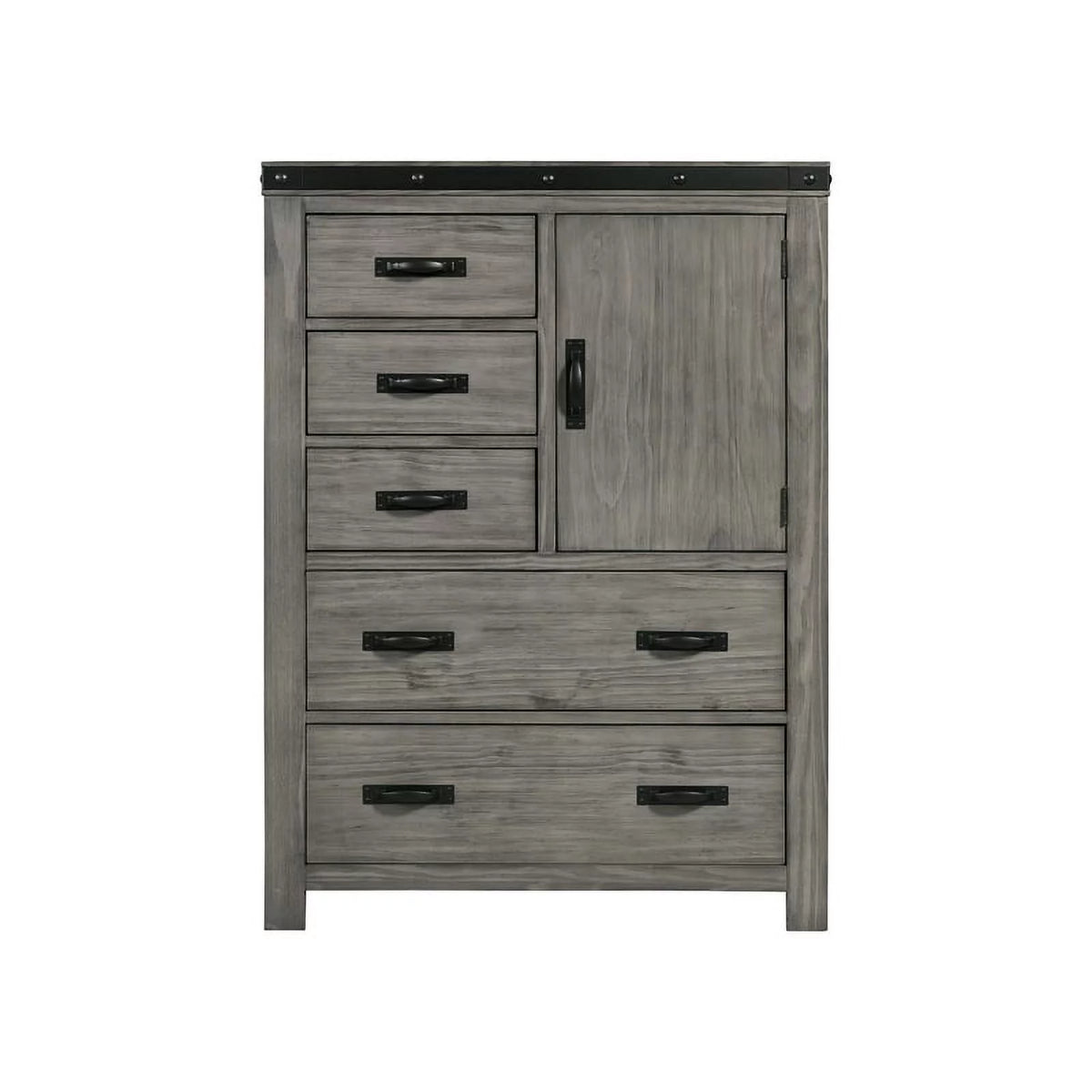 Gray Solid Wood 5-Drawer Chest L7520