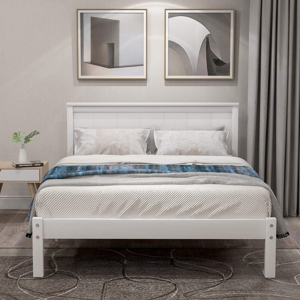 Twin Size Wood Platform Bed Frame with Headboard T58471
