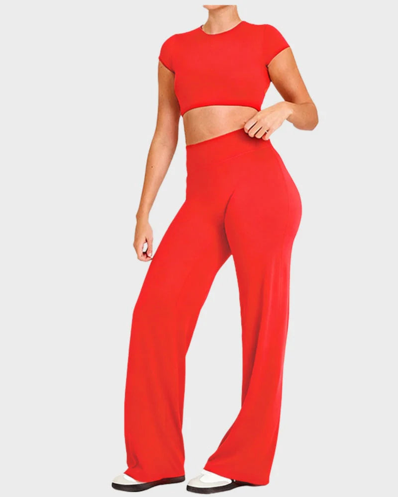 High-Waisted Wide-Leg Yoga Pants G373